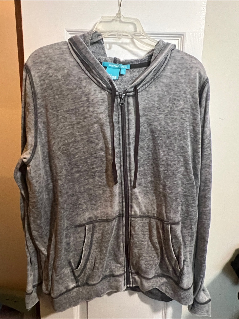 Bliss Heather Gray Hooded Zip Sweatshirt